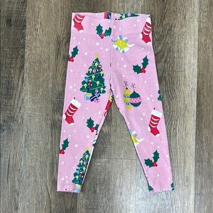 Mini Boden,Festive Pink Christmas Tree Leggings for Kids